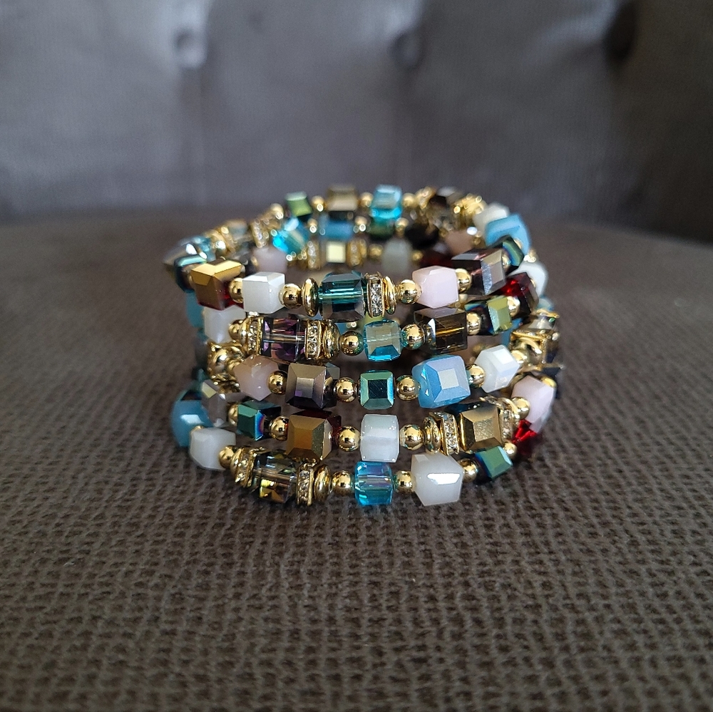 Greenbeads Multicolored🌈 Layered Wrap Bracelet - NIB - Picture 14 of 16